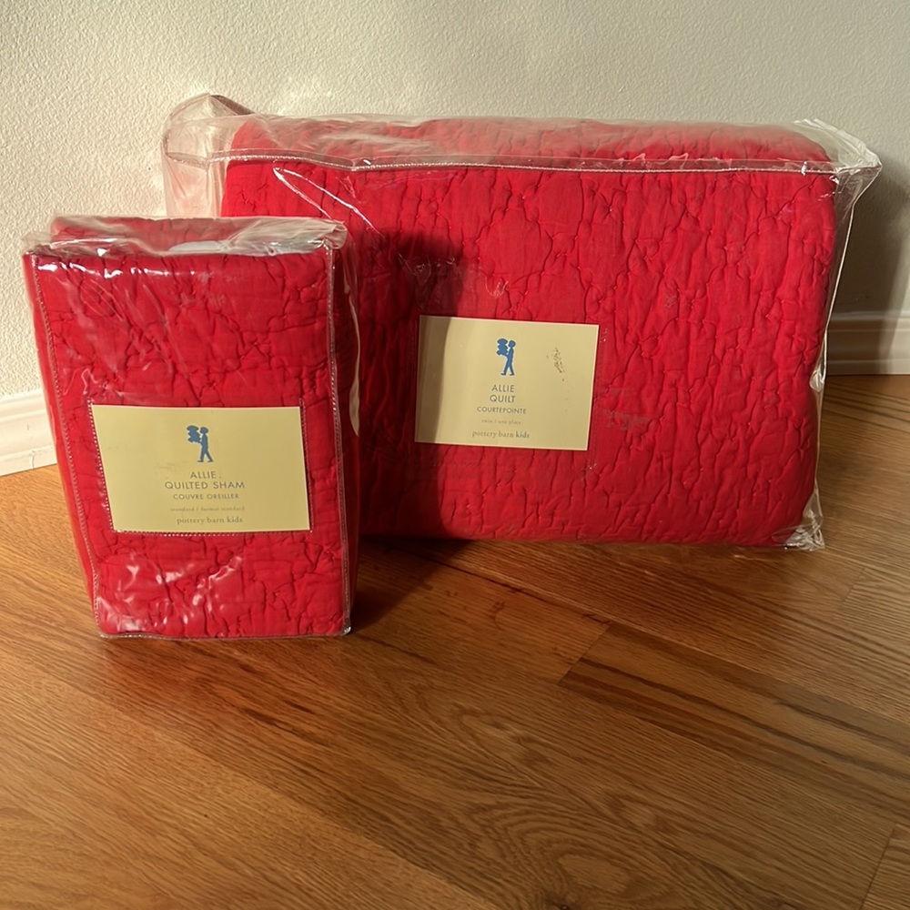NWT POTTERY BARN KIDS QUILT AND SHAM MATCHING SET
